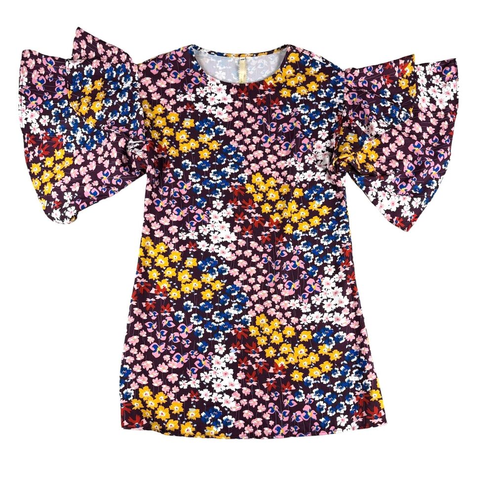 Anthropologie Uncle Frank Dress Women's XS Floral Colorful Flutter Sleeve Boho